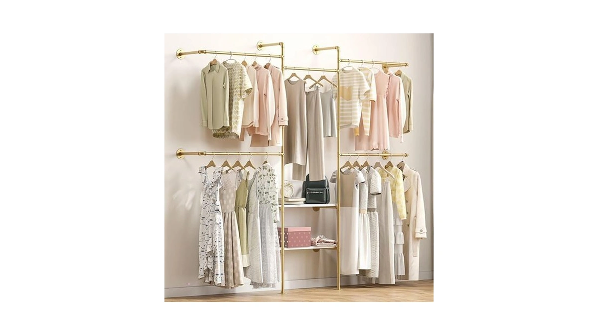 Amazon code: Dabilongc Industrial Pipe Clothing Rack