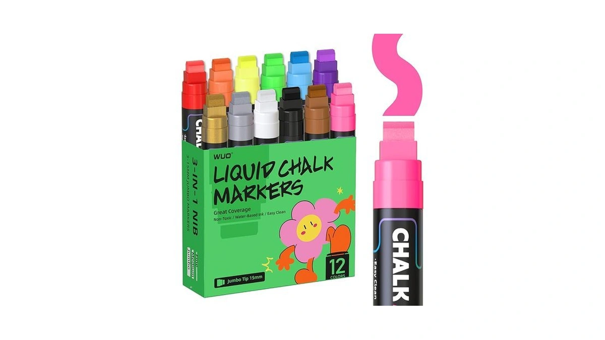 Amazon code: Wuo Window Chalk Markers 12 Colors Car M