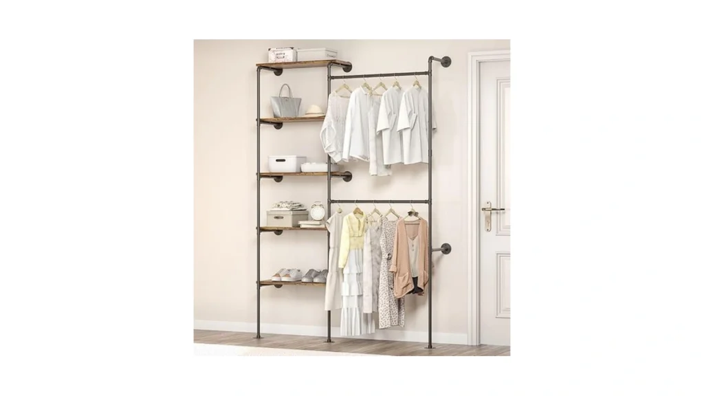 Amazon code: Dabilongc Industrial Pipe Clothing Rack