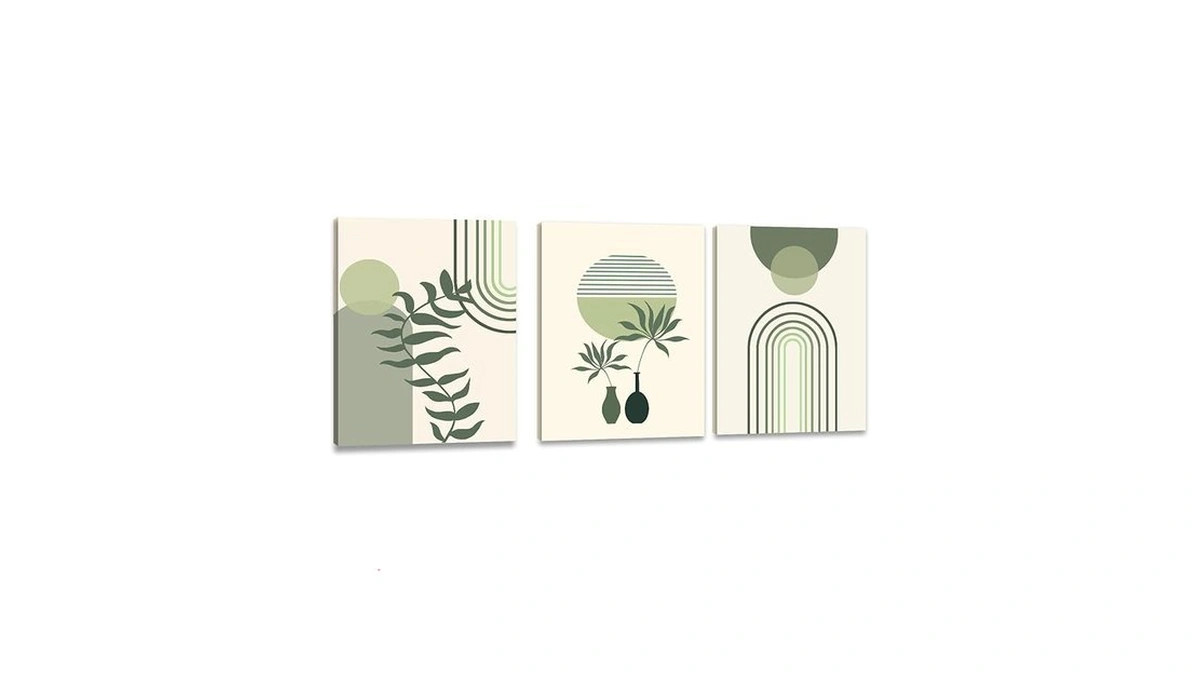 Amazon code: Yloqdt Sage Green Boho Wall Art Set Of 3