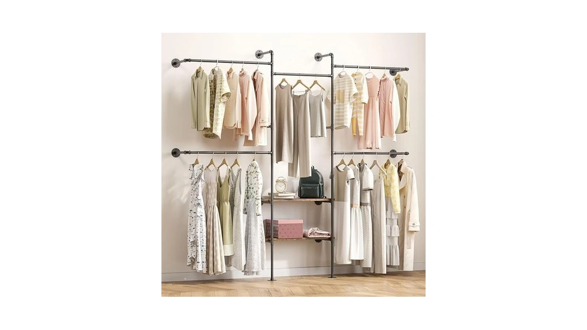 Amazon code: Dabilongc Industrial Pipe Clothing Rack