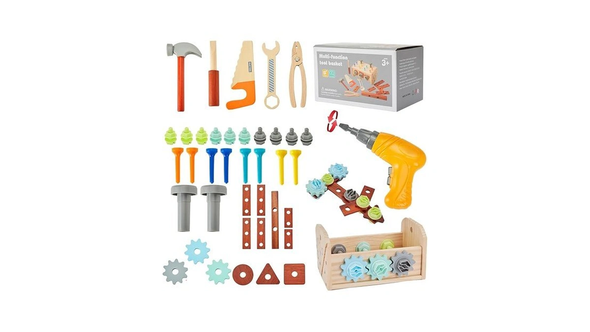 Amazon code: Kids Tool Set - 54 Pcs Wooden Toddler To