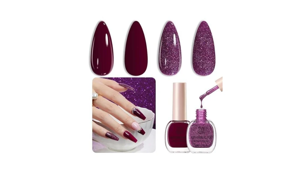Amazon code: Azurebeauty Purple Nail Polish Set 2 Col