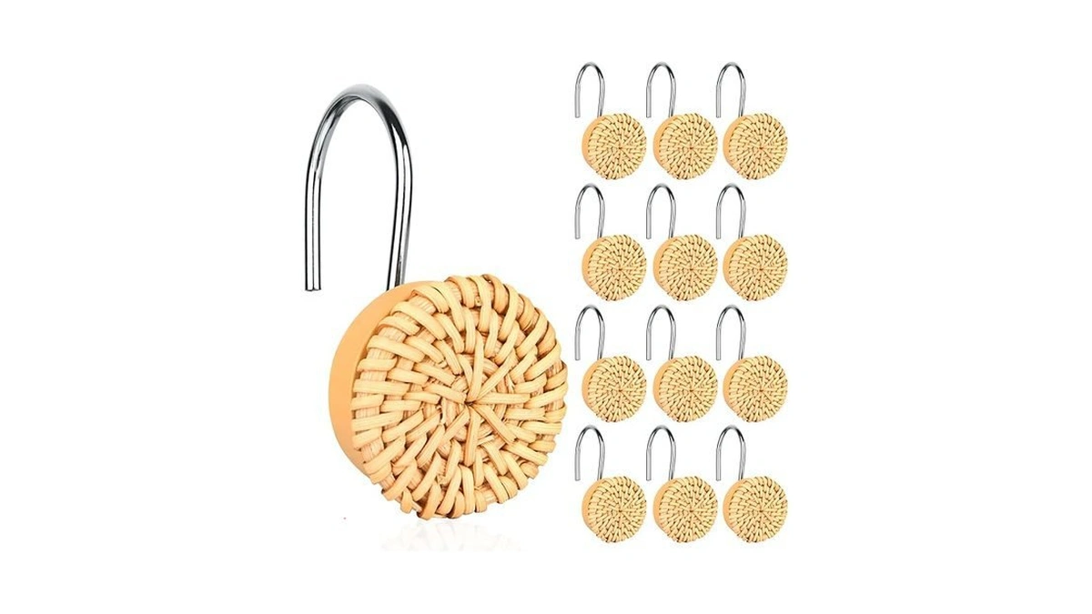 Amazon code: Boho Shower Curtain Hooks Rings 12 Pcs D
