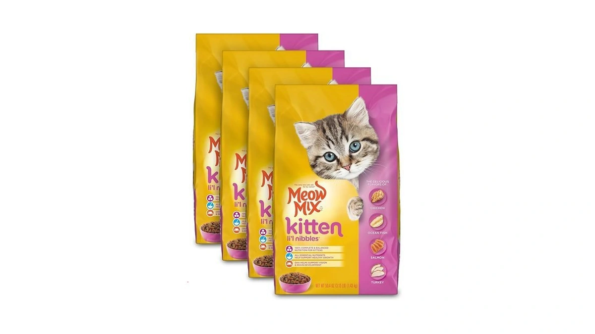 Amazon coupon: Meow Mix Kitten Li L Nibbles Dry Cat Foo