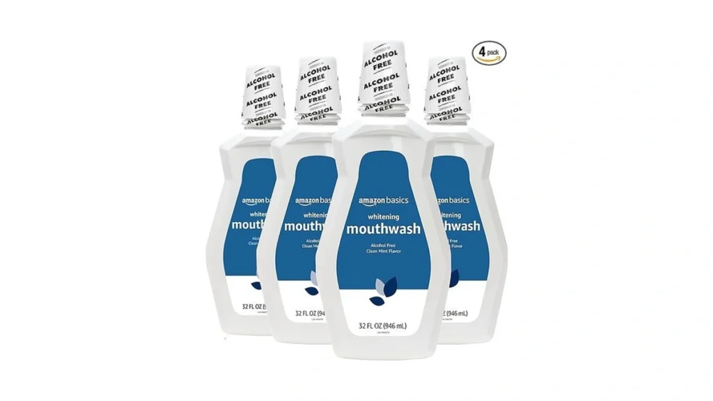 Amazon coupon: Amazon Basics Teeth Whitening Mouthwash.