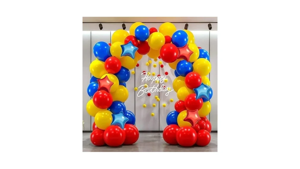 Amazon code: Red Yellow Blue Balloon Garland Arch Kit