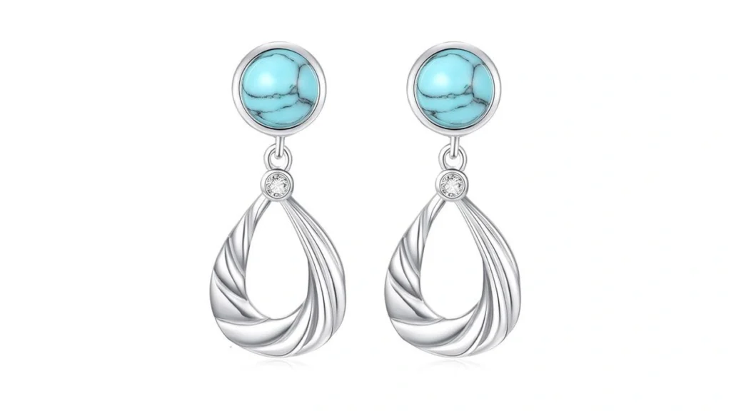 Amazon coupon: Xixles Turquoise Dangle Earrings 925 Boh