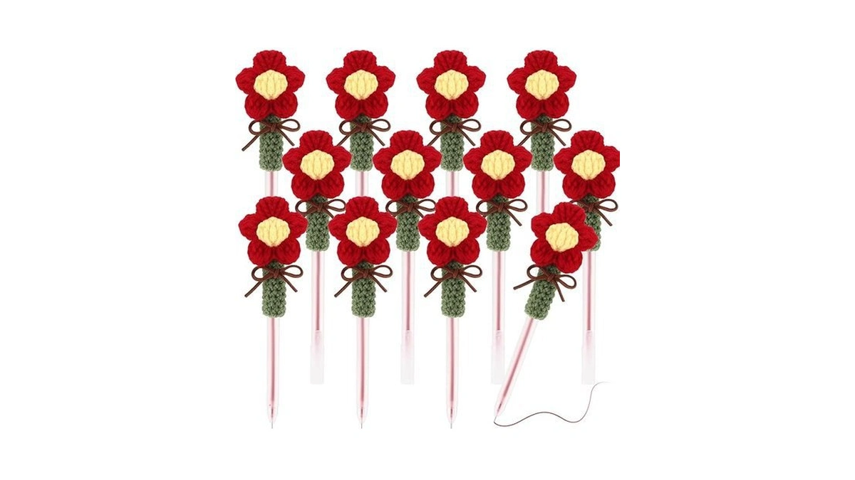 Amazon code: Maitys 12 Pcs Flower Pens Red Gel Ink Fl
