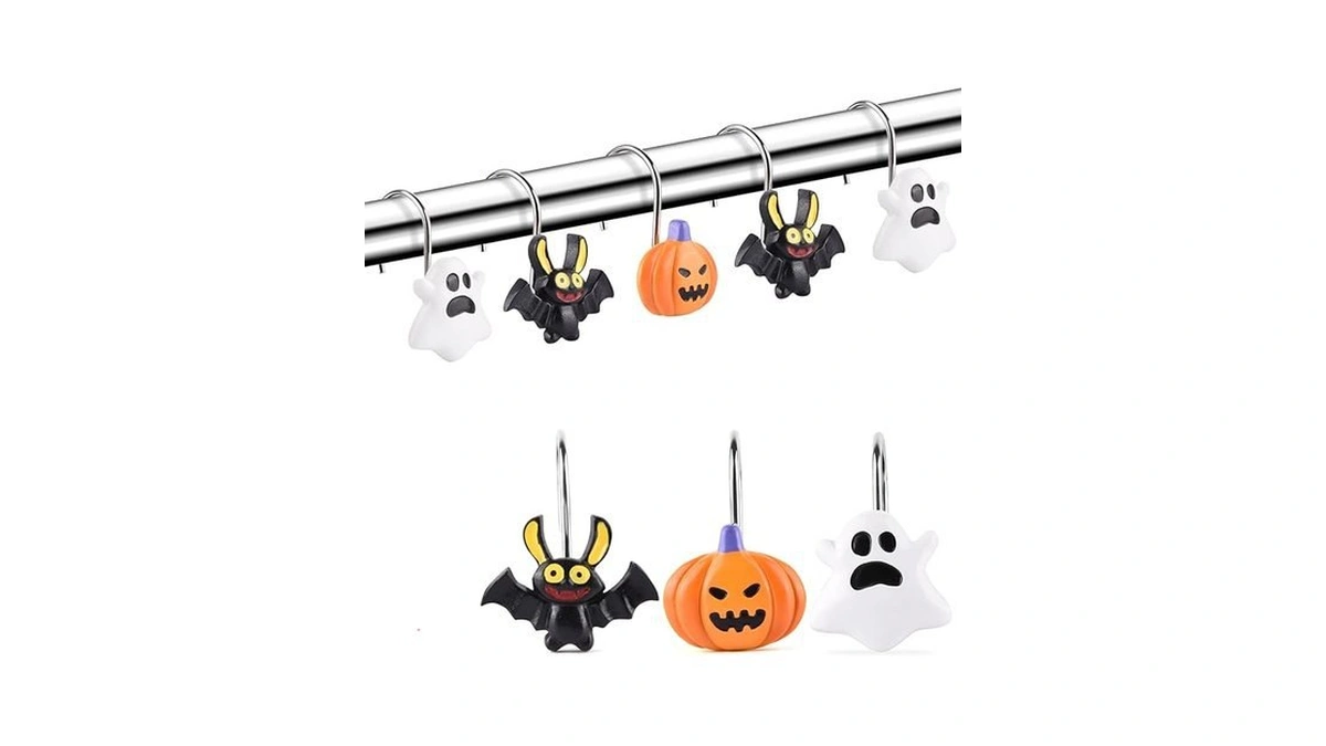 Amazon code: Halloween Shower Curtain Hooks Rings 12p