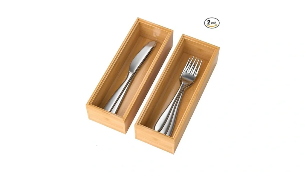 Amazon code: Lixple Bamboo Drawer Organizer Set Of 2
