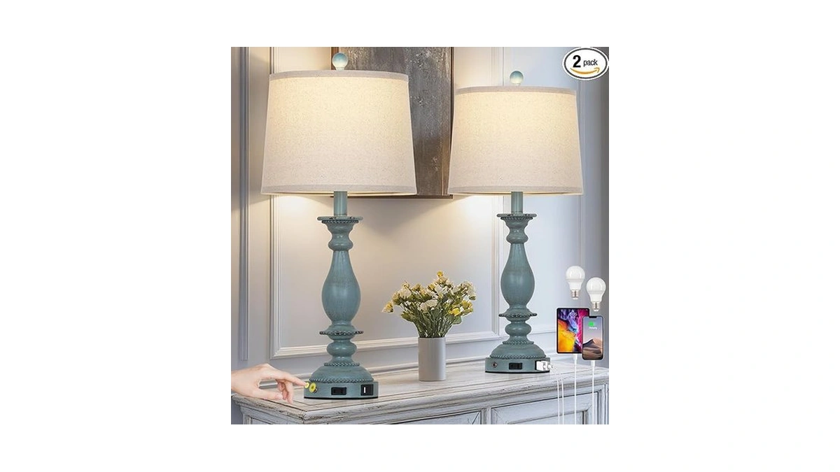 Amazon code: Cinsary 28 Tall Coastal Table Lamps For