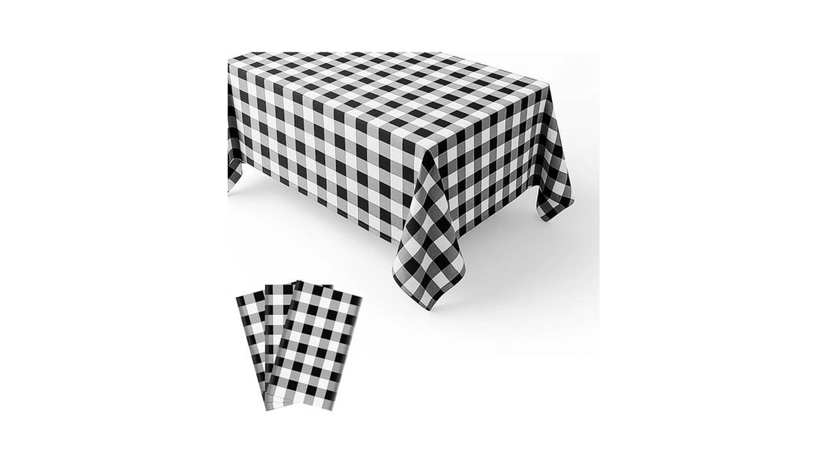 Amazon code: Icrius 3 Packs Gingham Tablecloth Black