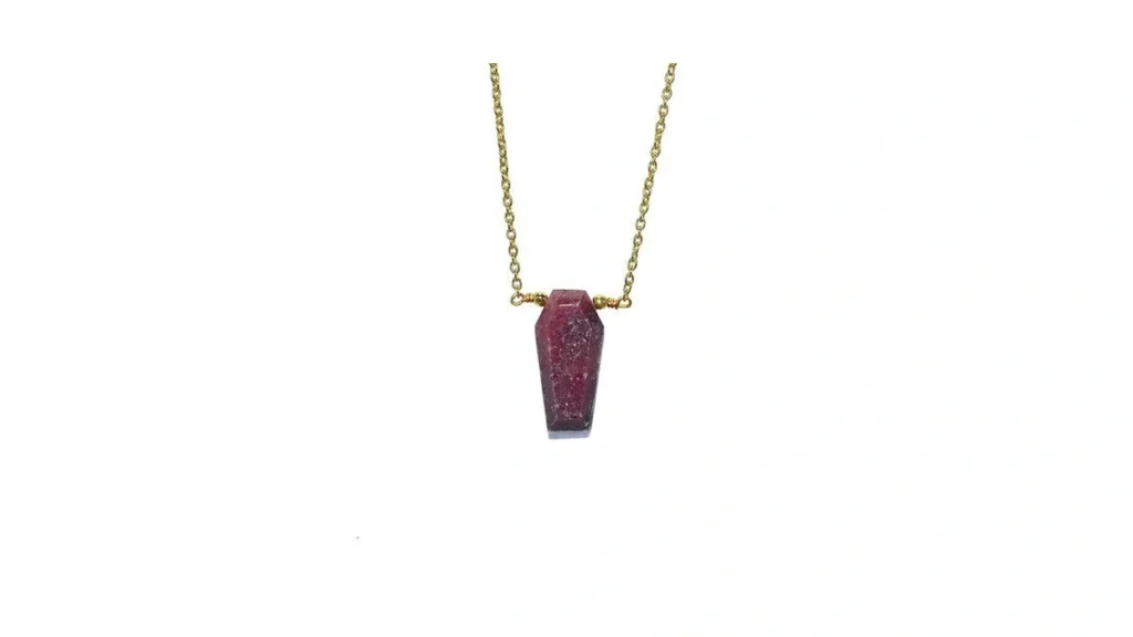 Amazon coupon: Rhodonite Coffin Necklace Healing Crysta