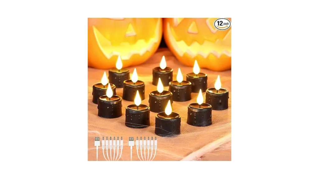 Amazon code: Fpoo Halloween Black Tea Light Candles 1