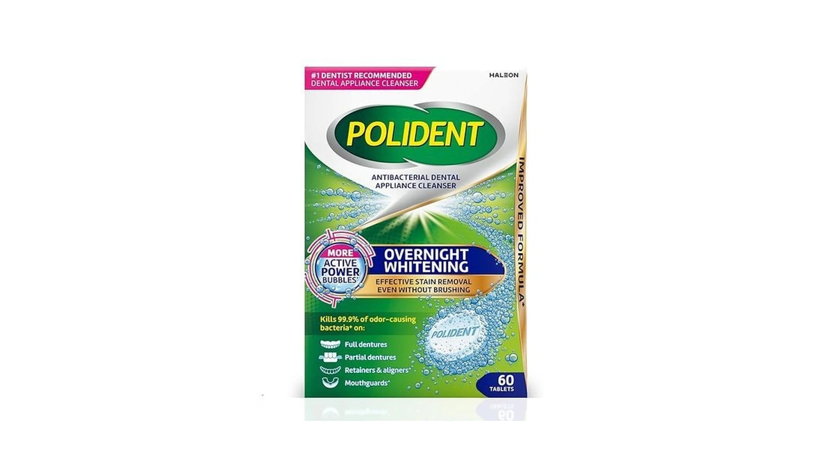 Amazon coupon: Polident Overnight Whitening Antibacteri