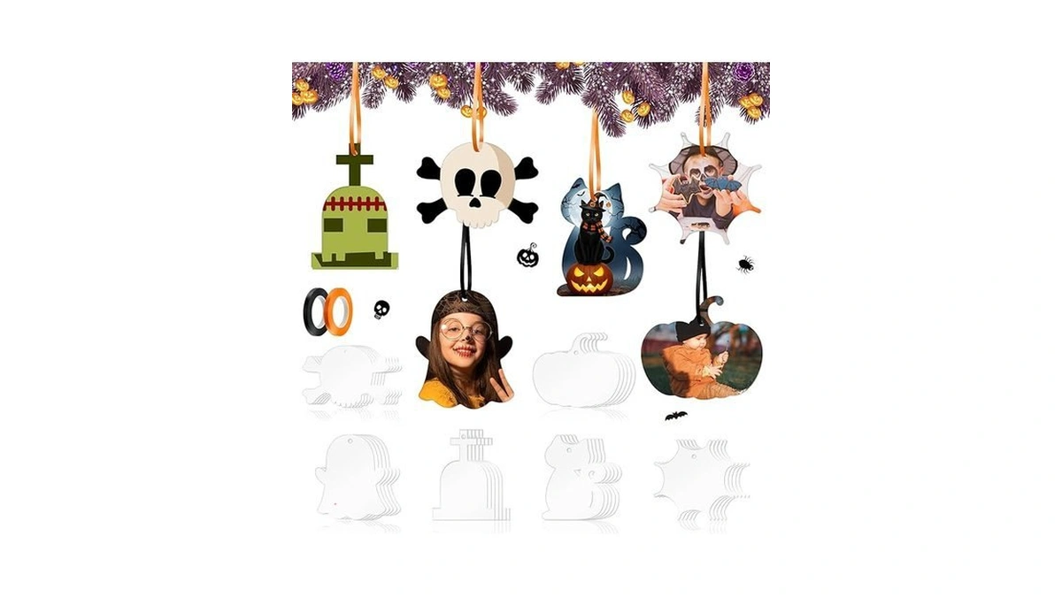 Amazon code: Fiwochic 30 Pieces Halloween Acrylic Orn