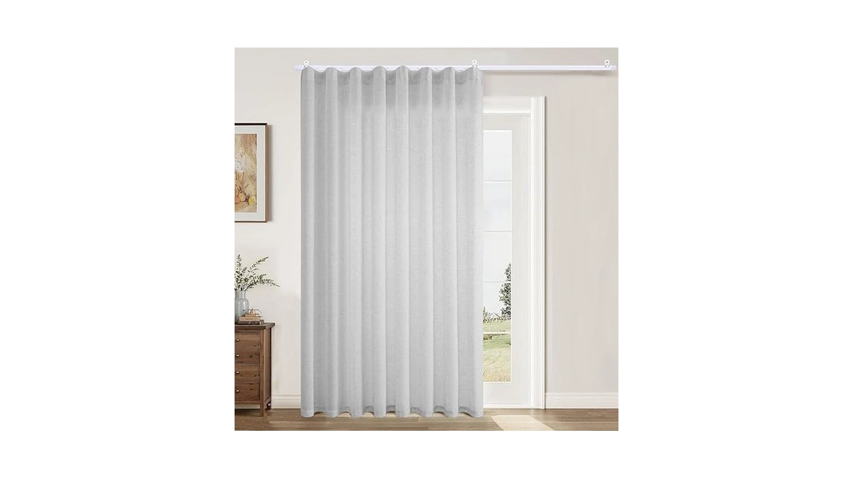 Amazon code: Faux Linen Semi Sheer Room Divider Curta