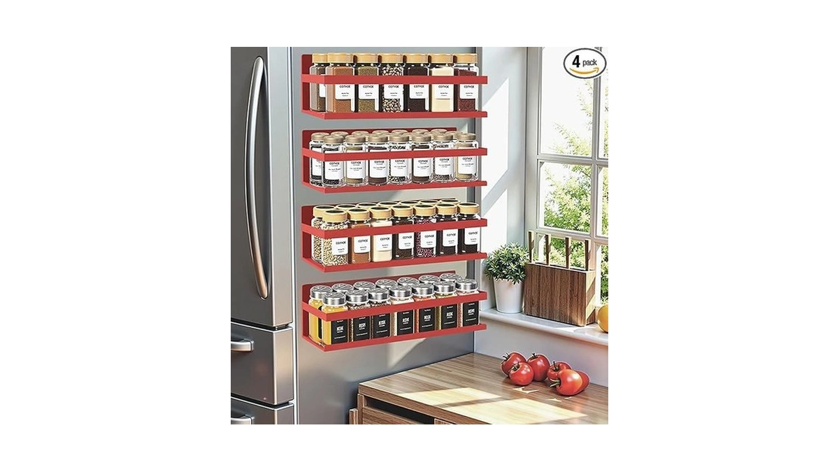 Amazon code: Magnetic Spice Rack For Refrigerator 4 P