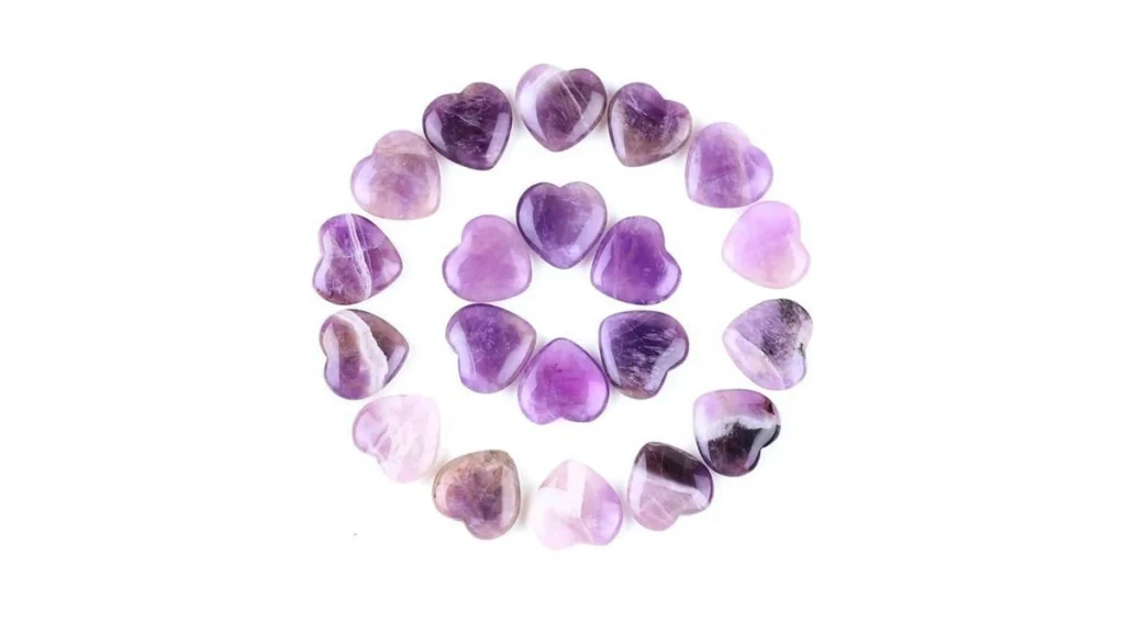 Amazon coupon: 30 Pcs Heart Amethyst Crystals Natural P