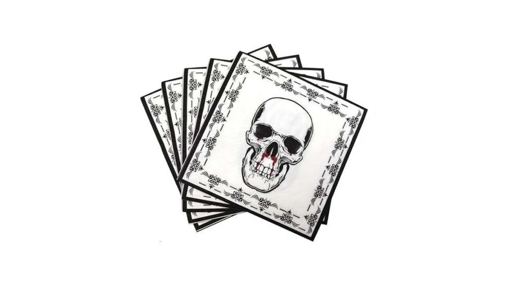 Amazon code: 100 Pack Halloween Cocktail Napkins Skul