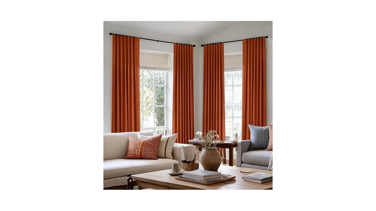 Amazon coupon: Miulee Burnt Orange Pinch Pleated 100 Bl