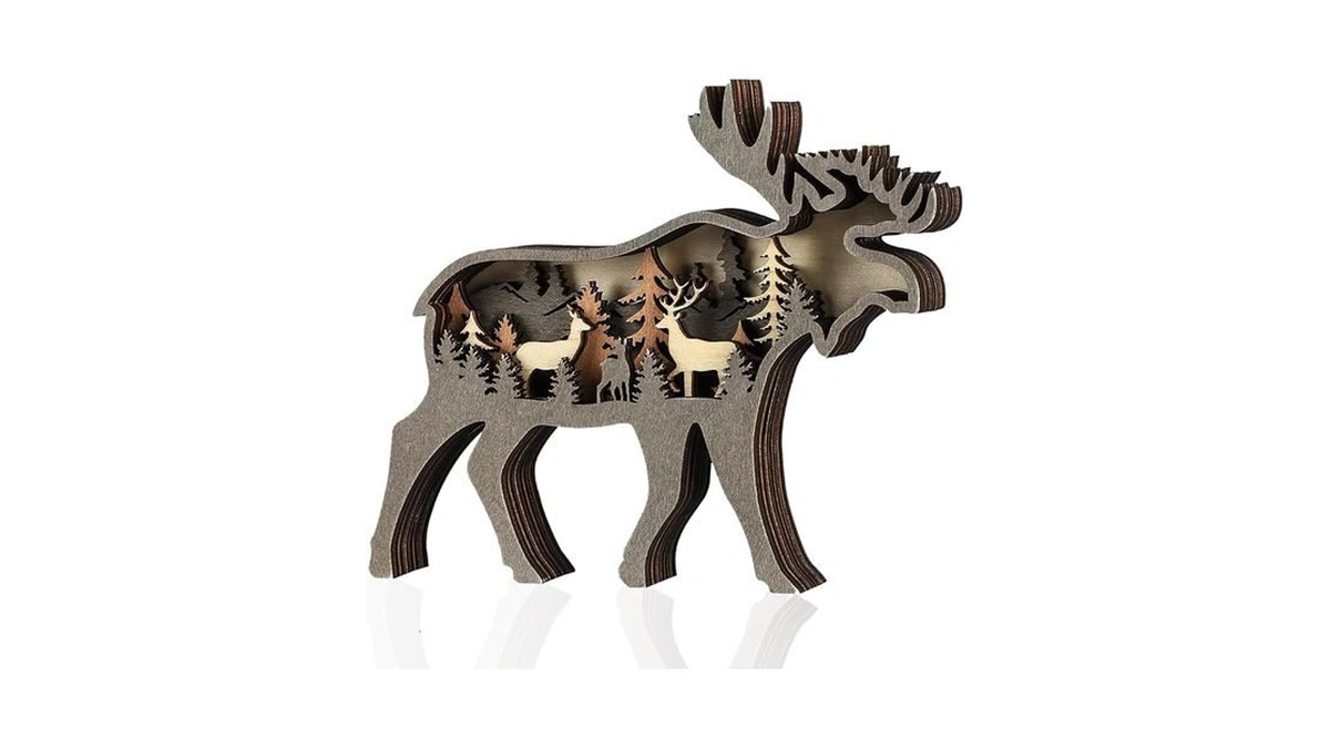 Amazon code: 3d Wooden Sculptures Ornament For Decor