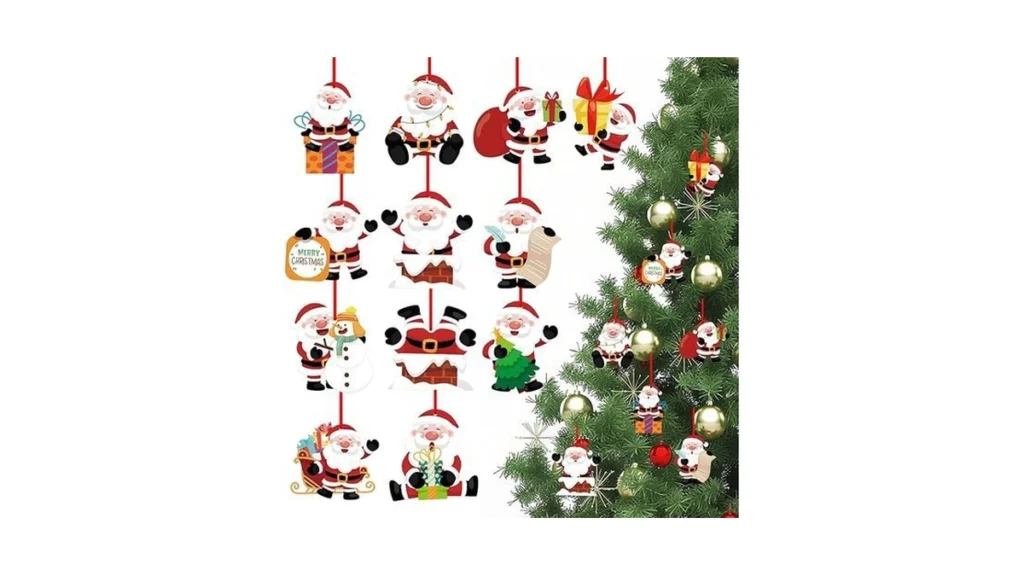 Amazon code: Petcee Santa Ornaments Wooden Hanging De