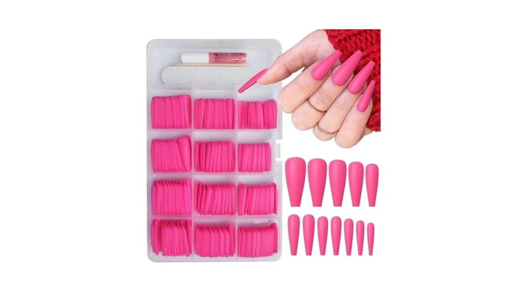 Amazon coupon: Addfavor 240pcs Coffin Press On Nails Lo