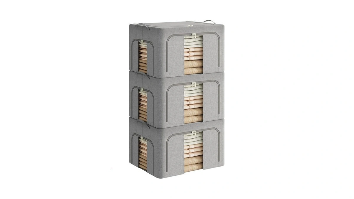 Amazon code: Pinkpum 3 Pack Clothes Storage Bins With