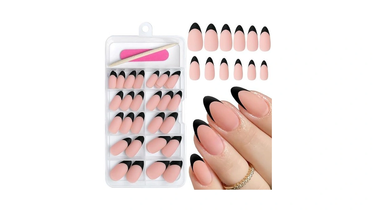 Amazon coupon: Addfavor French Tips Press On Nails Medi