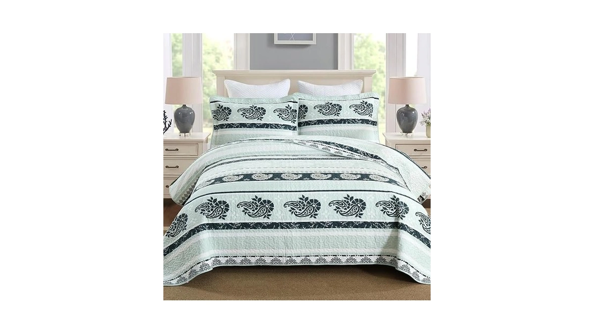 Amazon code: Ajocci Green Quilt King Size Cotton King