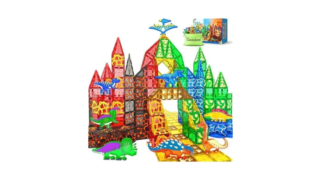Amazon code: 102pcs Dinosaur Toys Magnetic Tiles With