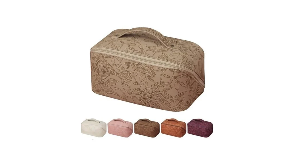 Amazon code: Goldorange Floral Makeup Bag Large Capac