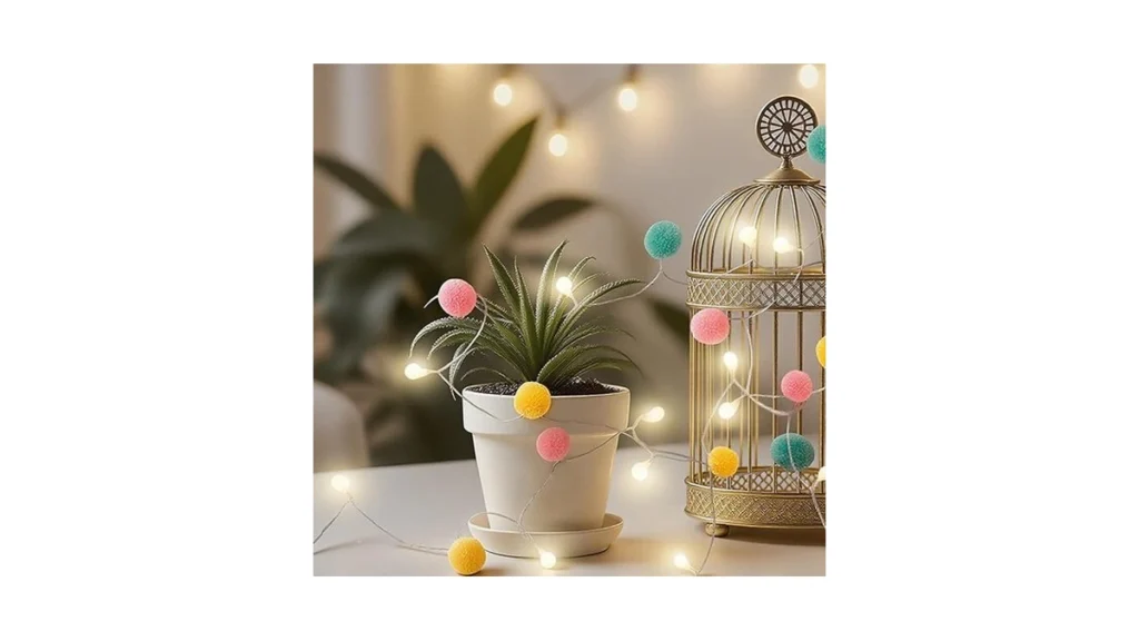 Amazon coupon: Led Pom Poms Fairy Lights - 21feet 20 Le