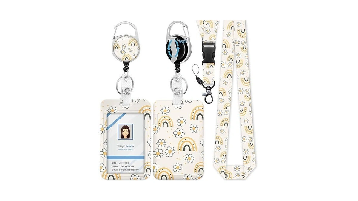 Amazon code: Id Badge Holder With Lanyard Floral Dais