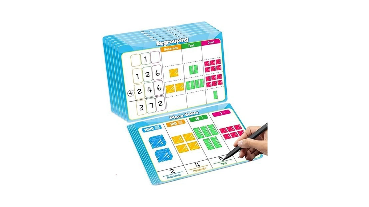 Amazon code: Praxikidy 12 Pack Place Value Dry Erase
