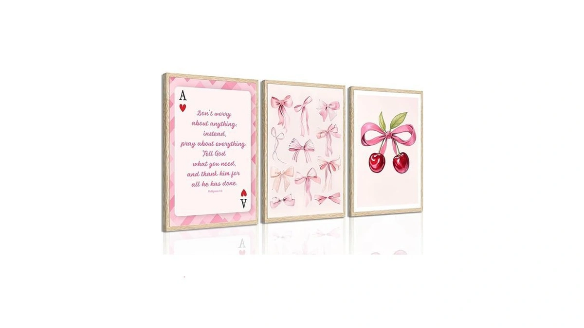 Amazon code: 3 Pcs Coquette Wall Art For Girls Room B