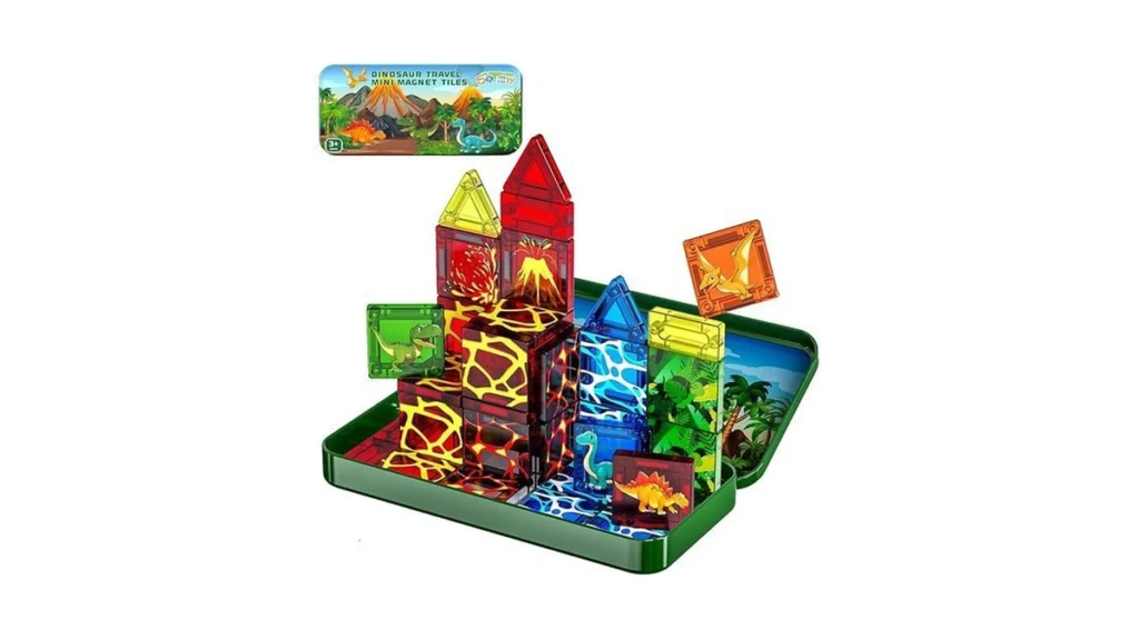 Amazon coupon: Sktmyy Mini Magnetic Tiles Dinosaur Them