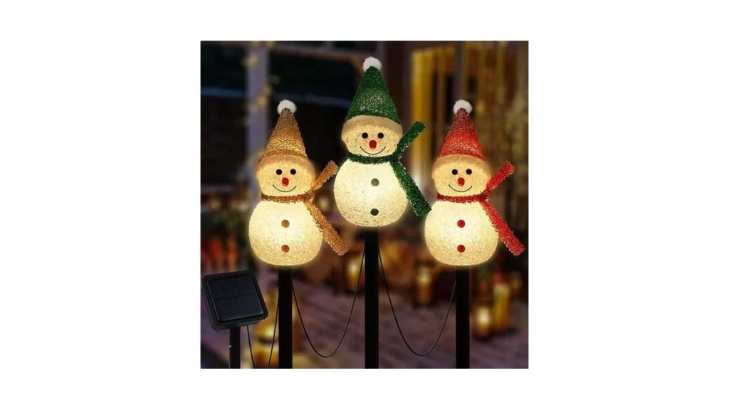 Amazon coupon: 3pcs Snowman Shape Solar Christmas Light