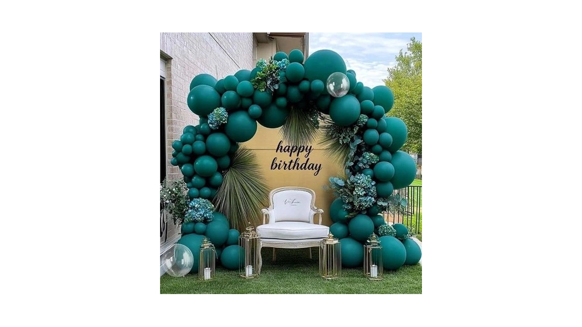 Amazon code: Teal Balloon Garland Arch Kit Double Stu