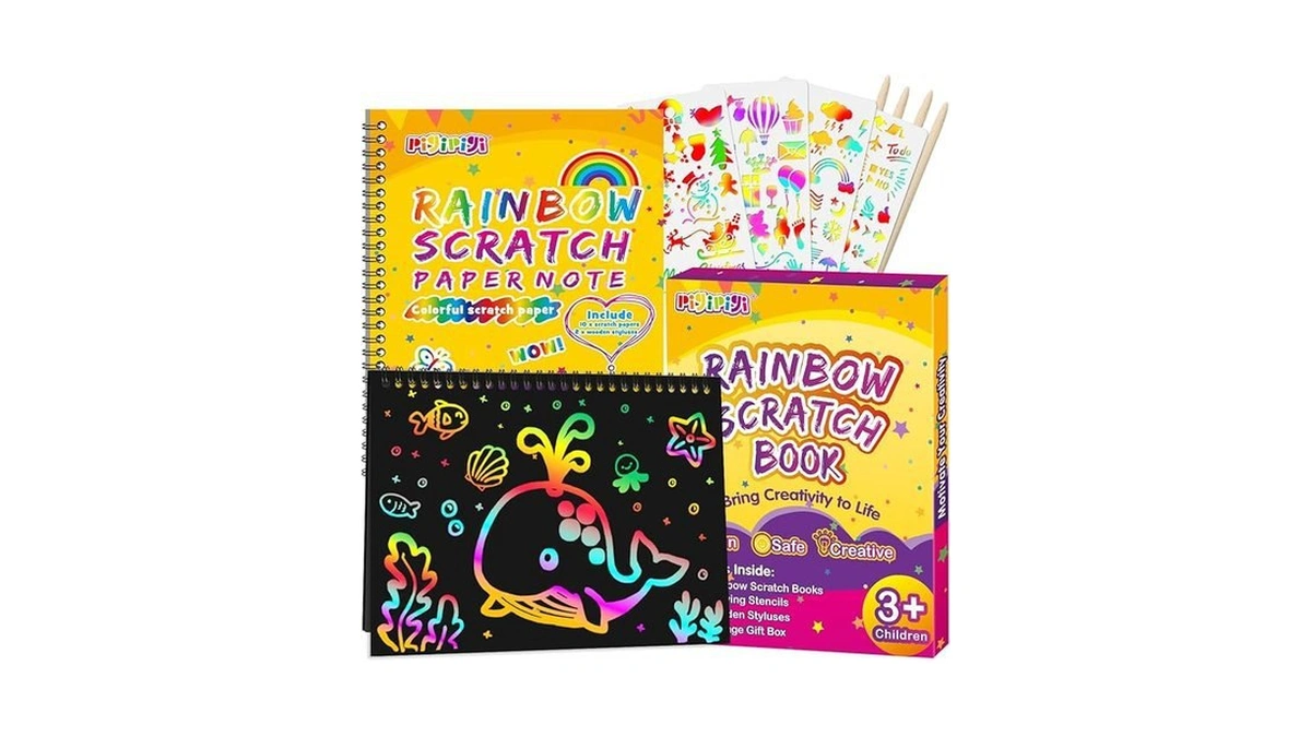 Amazon code: Pigipigi Rainbow Scratch Paper For Kids