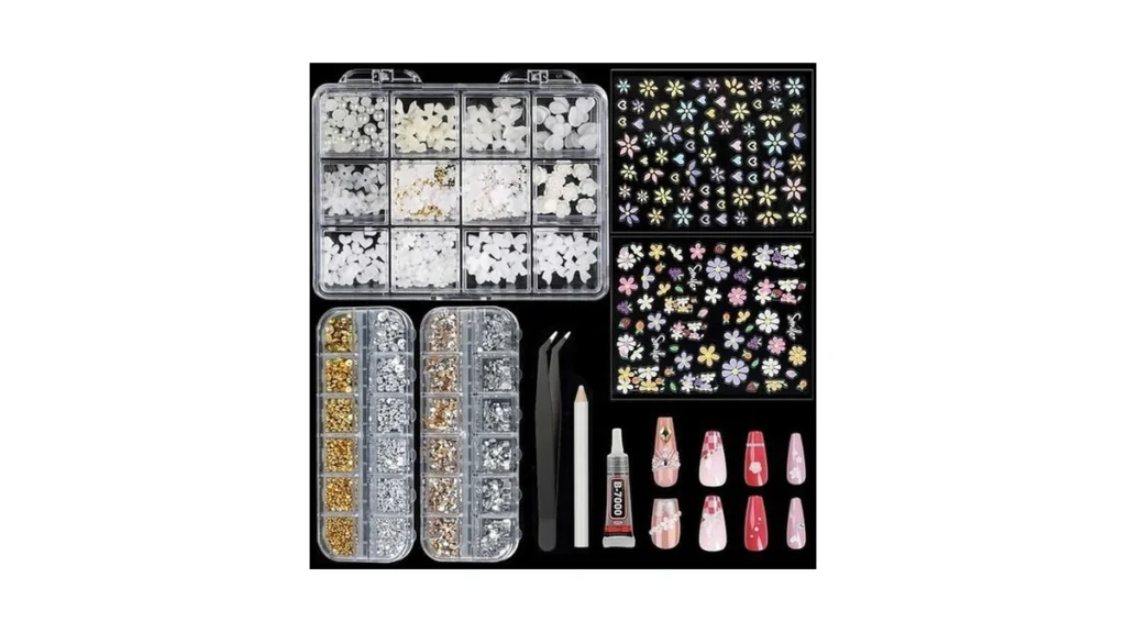 Amazon code: Molirex 8 Pcs Nail Charms And Gems 2 She