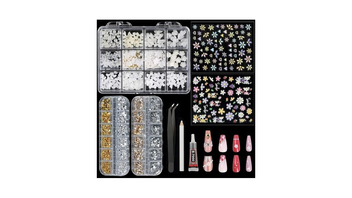 Amazon code: Molirex 8 Pcs Nail Charms And Gems 2 She