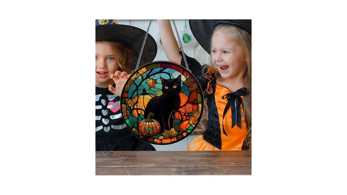 Amazon coupon: Halloween Decor Black Cat Hanging Decora