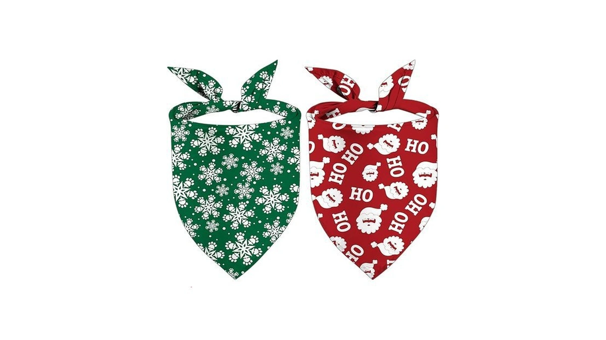 Amazon code: Christmas Dog Bandanas Ho Ho Ho Santa Cl