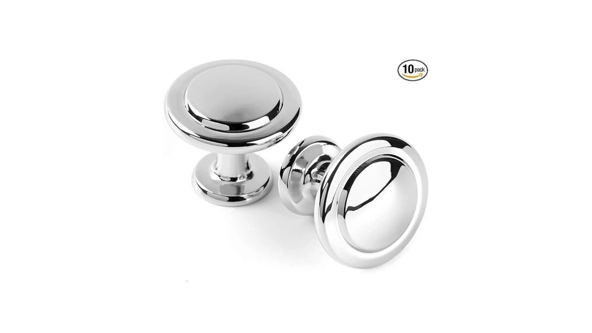 Amazon coupon: Koofizo Round Cabinet Knobs Polished Chr