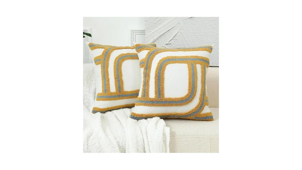 Amazon code: Sykting Embroidered Yellow Throw Pillow
