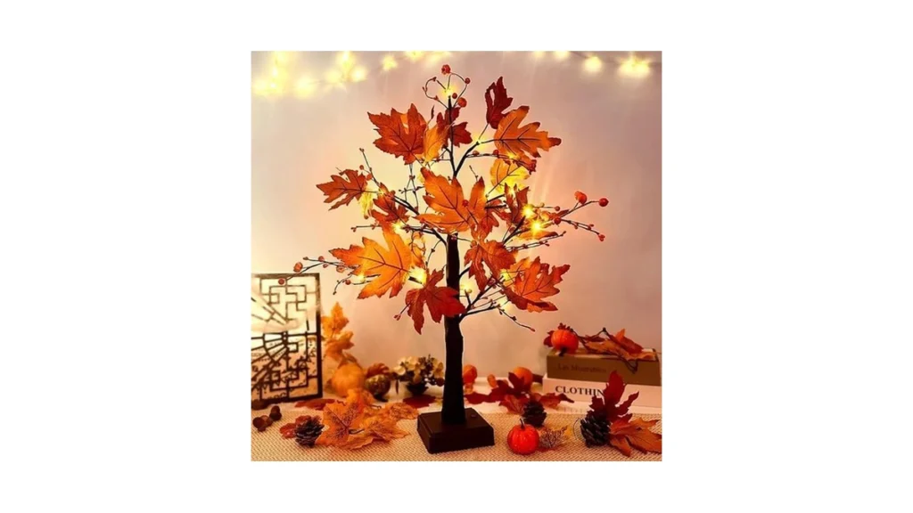 Amazon code: Fall Decor Lighted Maple Tree 24inch Tha