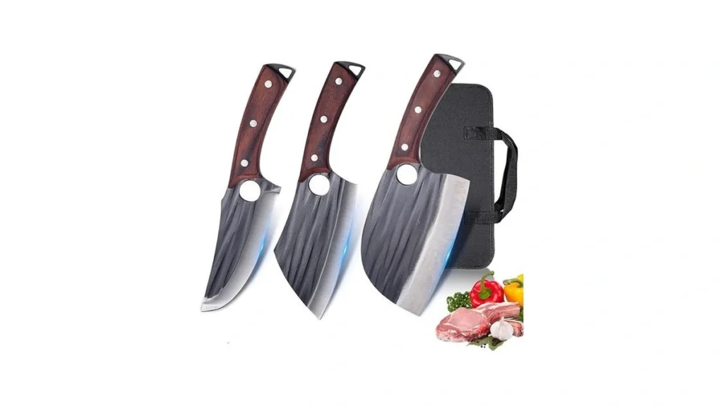 Amazon code: Butcher Knife Set With Bag Meat Cleaver